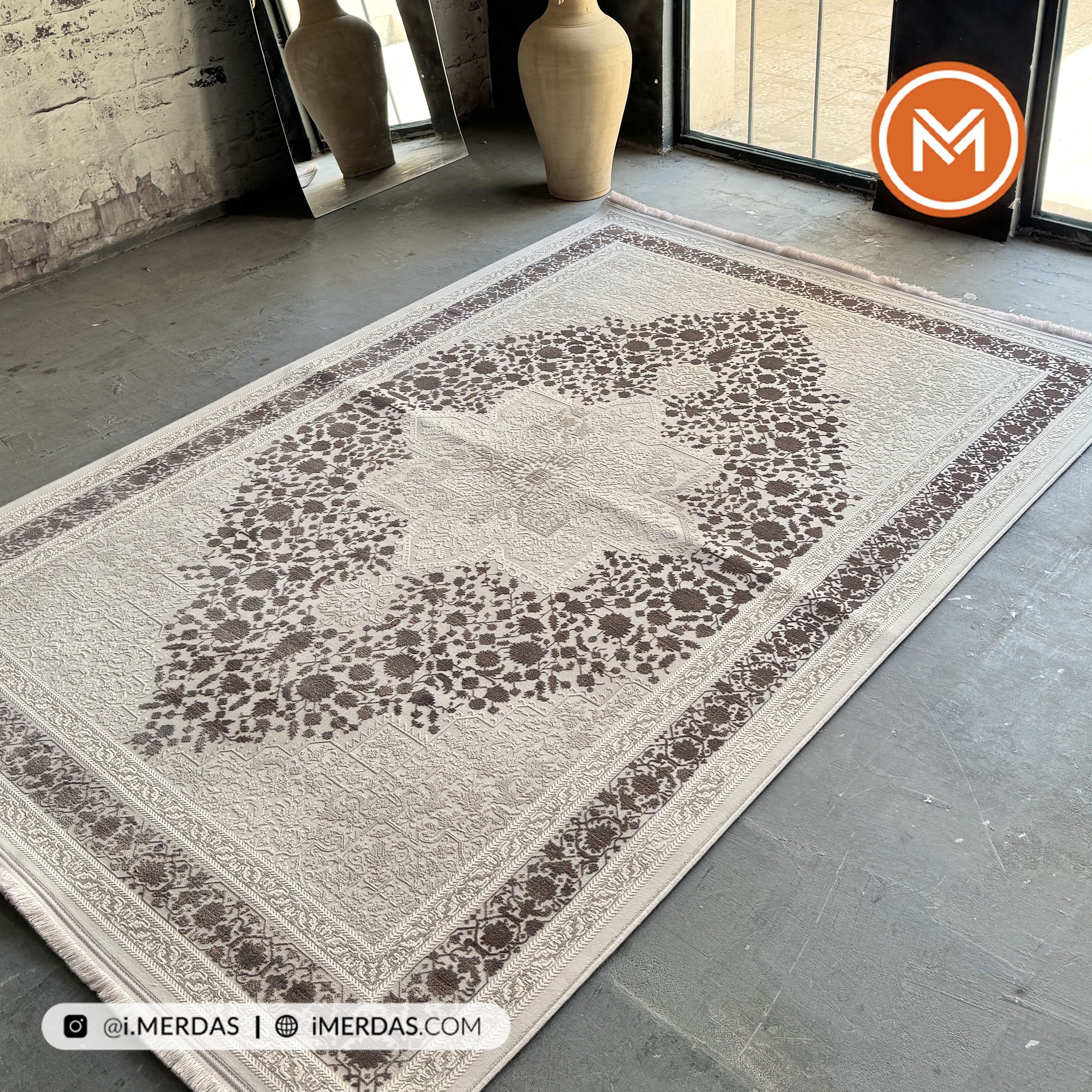 فرش وینتیج کد 10AV0200 زمینه فندقی
